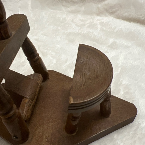 Vintage 8" Miniature Dollhouse Spinning Wheel Wood Salesman Sample - Picture 7 of 12